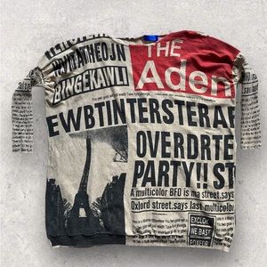 Oversized Newsprint Sweater Size Small/Medium